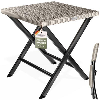 CASARIA® Polyrattan Klapphocker 120kg Belastbarkeit Creme