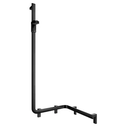 KEUCO AXESS Duschhandlauf mit Brausestange links 600/600/1300 mm schwarz matt