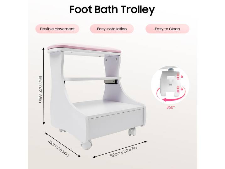 Repose-pieds pédicure manucure meubles Salon ongles pied chariot chariot manucure pédicure chariot bain de pieds tabouret avec roues