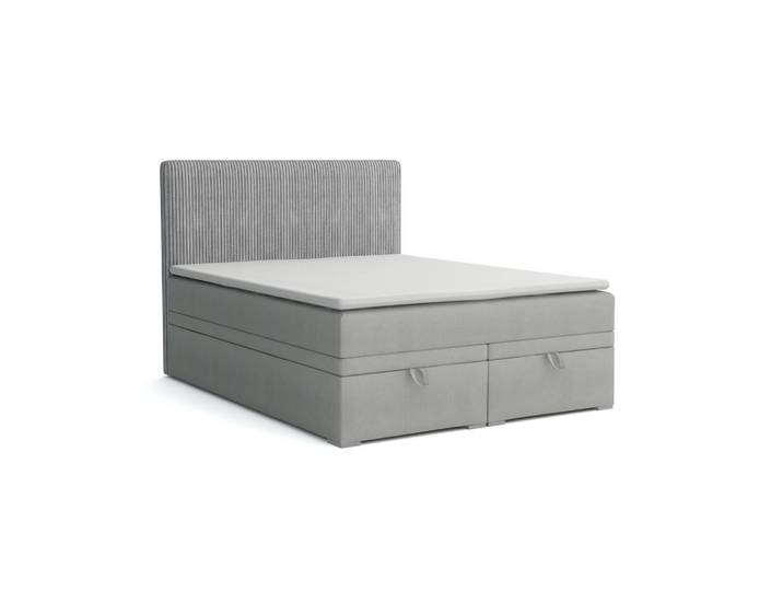 Deine Möbel 24 Boxbett Daga 200/200 in Hellgrau, Holz, H4, 200x200 cm, Schlafzimmer, Betten, Boxspringbetten