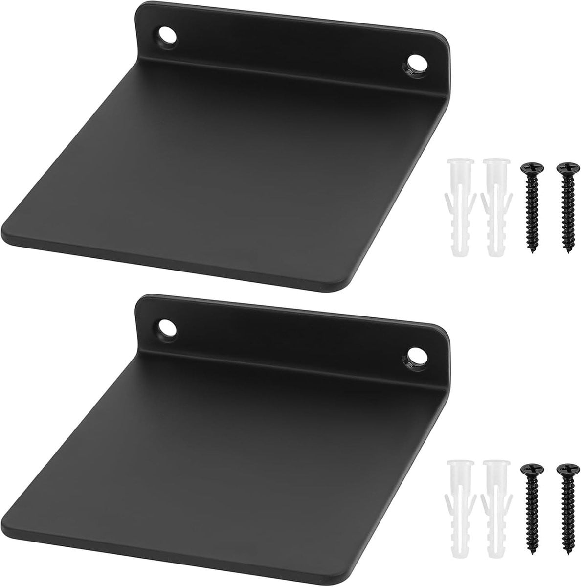 Set van 2 zwarte kleine wandplanken voor decoratie in de keuken, badkamer of woonkamer