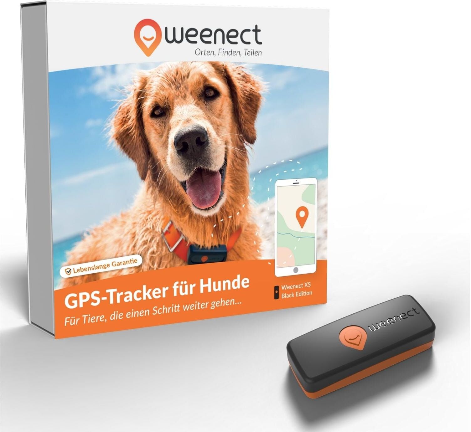 GPS-Tracker "Weenect XS für Hunde Schwarz", schwarz, B:6,05cm H:2,45cm T:1,5cm, GPS-Geräte, GPS-Tracker schwarz Einheitsgröße