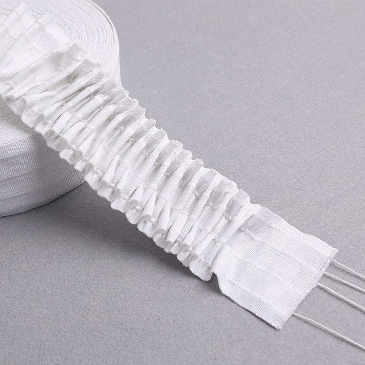 Wit Gordijnband Plooiband Lint van Sterk Polyester, Breedte: 7 cm