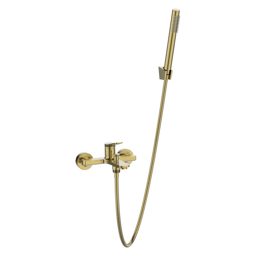 Invena Bath mixer with shower set Nestos gold (BW-97-009-V)