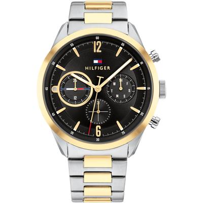 Multifunktionsuhr TOMMY HILFIGER "MATTHEW", silber (silberfarben, goldfarben), Armbanduhren, Herren, Quarzuhr, Armbanduhr, Herrenuhr, Datum, Edelstahlarmband