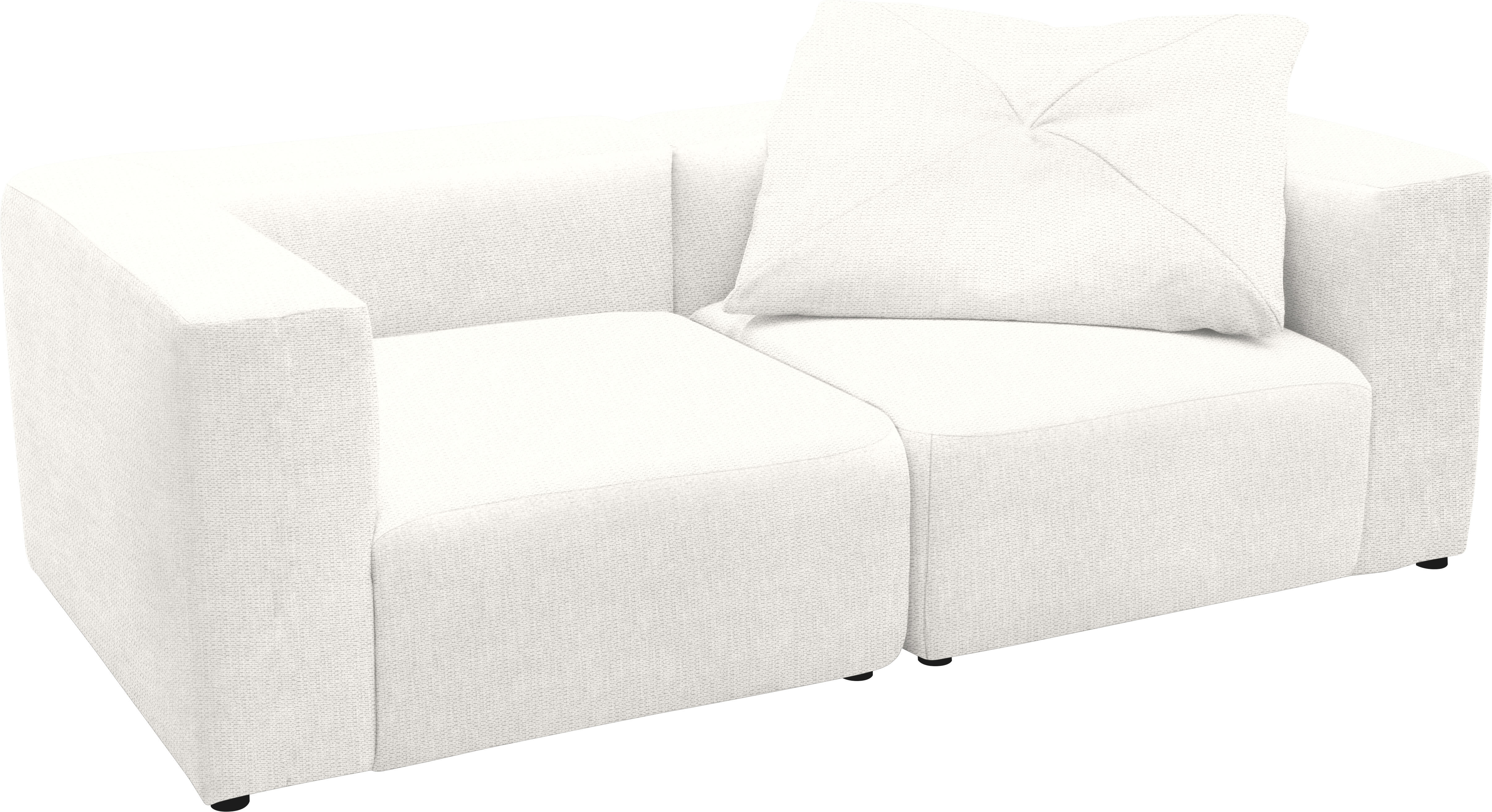 2-Sitzer HOME AFFAIRE "Utvik bestehend aus 2 Eckelementen", weiß, B:216cm H:69cm T:108cm, 95% Polyester, 5% Nylon, Sofas, 2-Sitzer, bestehend aus einzelnen Modulen für individuelle Zusammenstellung