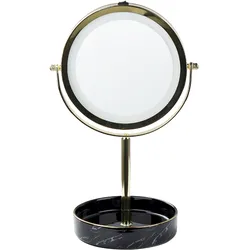 KOSMETIKSPIEGEL gold/schwarz mit LED-Beleuchtung 26 cm Savoie