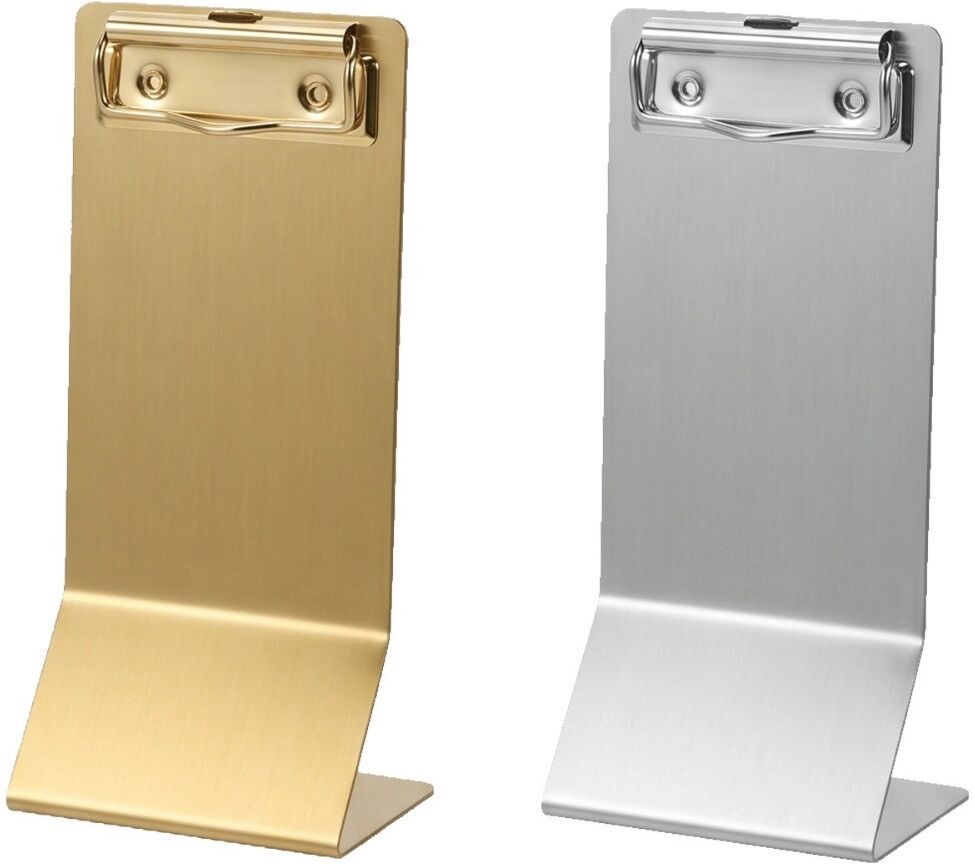 INF Porte-reçus vertical en acier inoxydable 430, clip puissant et planchette d'écriture portable Or