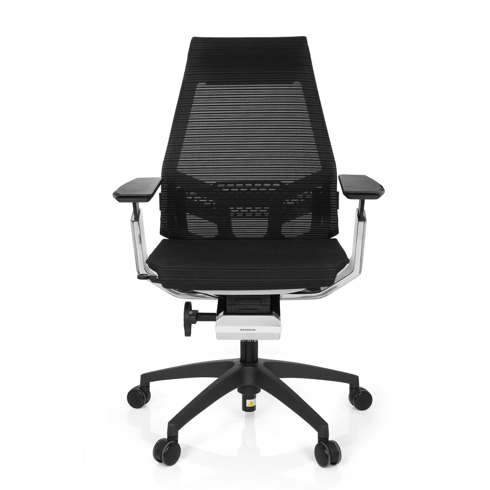 hjh OFFICE Profi Bürostuhl GENIDIA SMART WHITE CM Netzstoff mit Armlehnen
