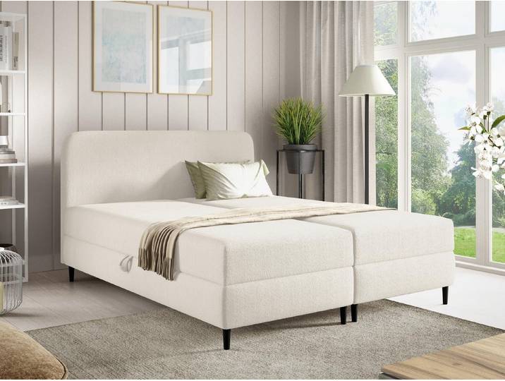 Compleo Boxspringbett auf Füßen, 7-Zonen Bonell-Matratze, Modern Schlafzimmer (klassisches Design)