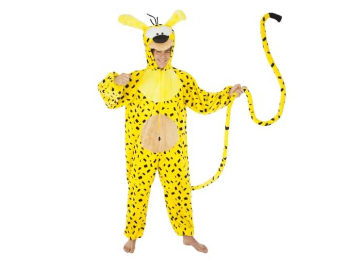 Chaks - Marsupilami-kostuum, gele jumpsuit voor volwassenen