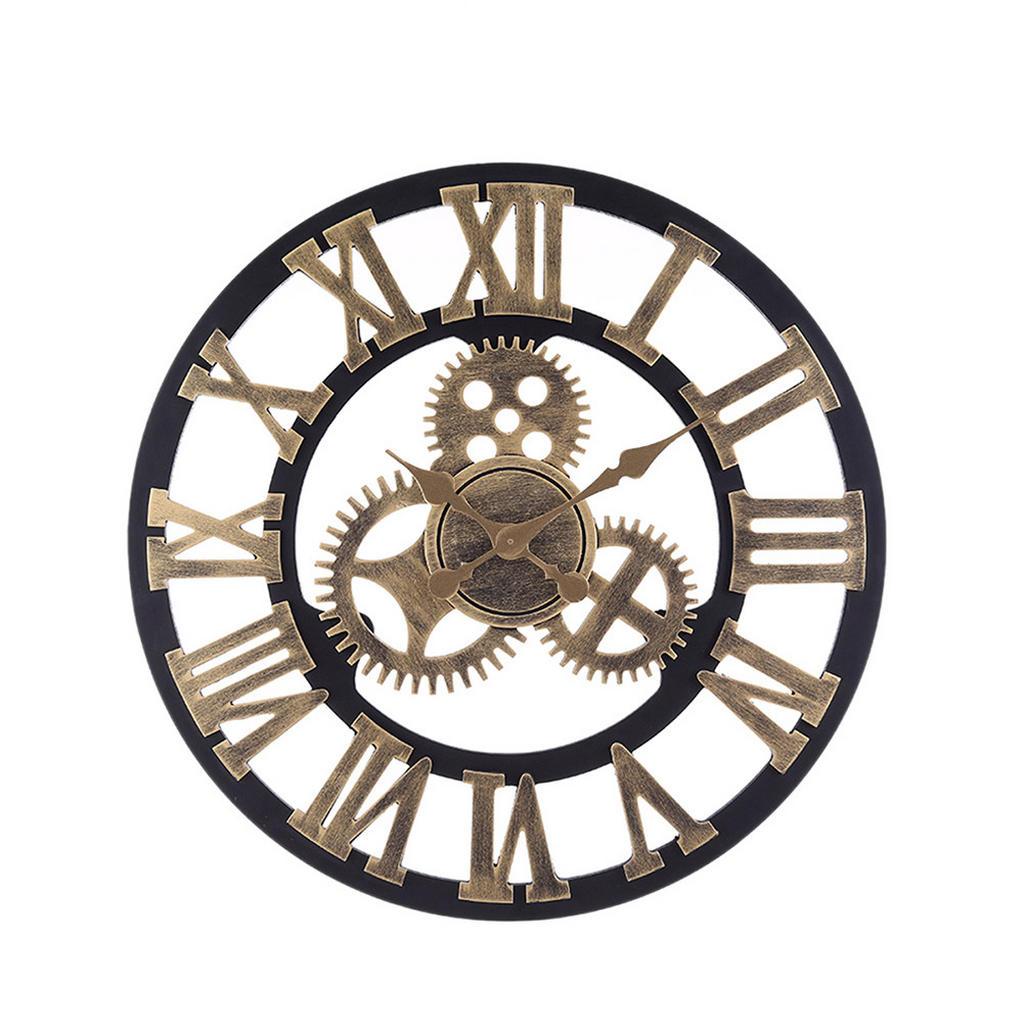 Livingandhome Wanduhr, Gold, Holzwerkstoff, 58x4.5x58 cm, Dekoration, Uhren, Wanduhren