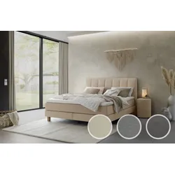 Hasena »Reina« Boxspringbett 140x200 cm / Monet steel / Bezug Matratze/Box nicht abnehmbar, Bezug Topper abnehmbar / Glamour-Top / Bezug