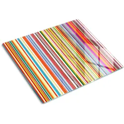 GLASPLATTE 60x52 cm Farbige Streifen