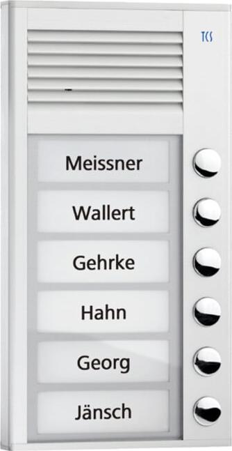 TCS AG TCS Audio Außenstation PAK06-EN 6 Tasten 1-reihig AP silber