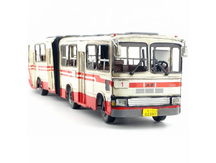 Modèle de voiture vintage en fer, bus de Pékin ancien, artisanat décoratif, ornements, décoration de bar, cadeau d'anniversaire, antique