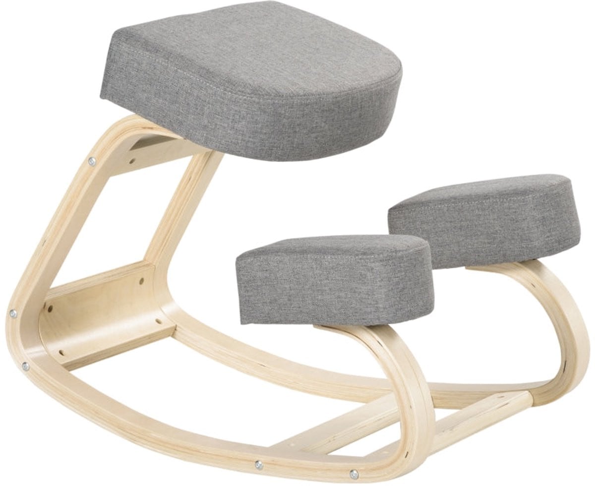 Merax Ergonomische Kniestoel - Houten Kniekruk - Grijs