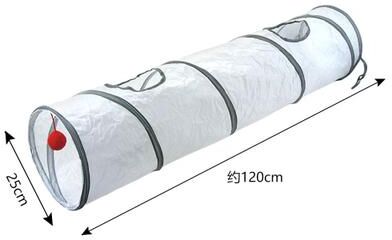 Inspired Living WhiskerHide Foldable Cat Tunnel For Indoor Cats Interactive Kitten Toy Play Tube straight Cat Tunnel