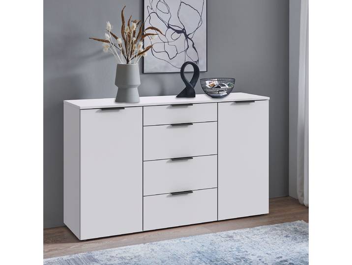 Enfilade 135 x 92 x 41cm Blanc/Blanc