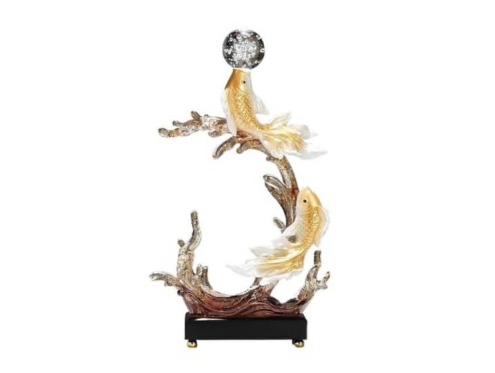 Harz-Wohndekor-Ornament, TV-Schrank, Weinschrank, Goldfolie Harzornament, Kristallgoldfolie, reguläre Packung, mehrere Größen, langlebig(Style 1)