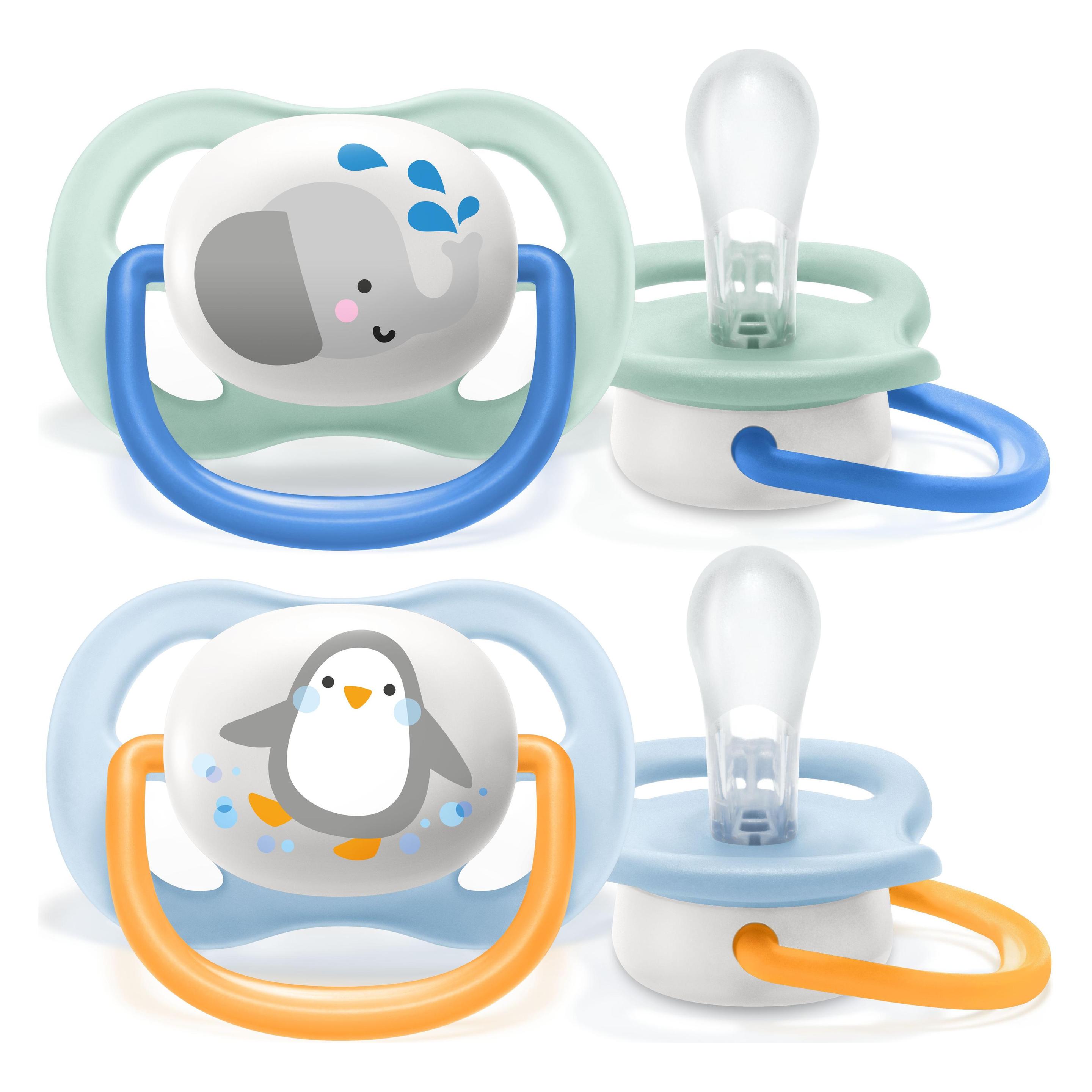 Philips Avent Kieferorthopädisches schnuller Ultra Air Pinguin (2x, 0 - 6 Monate) (3949336)