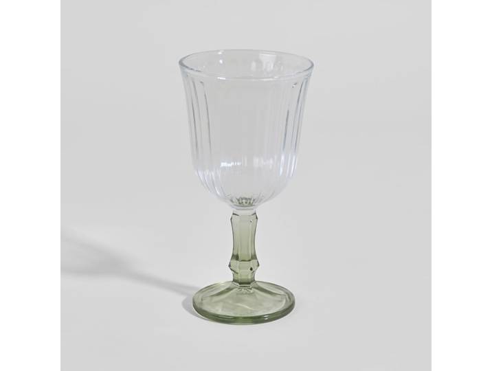 Stielglas aus klarem und grünem Glas