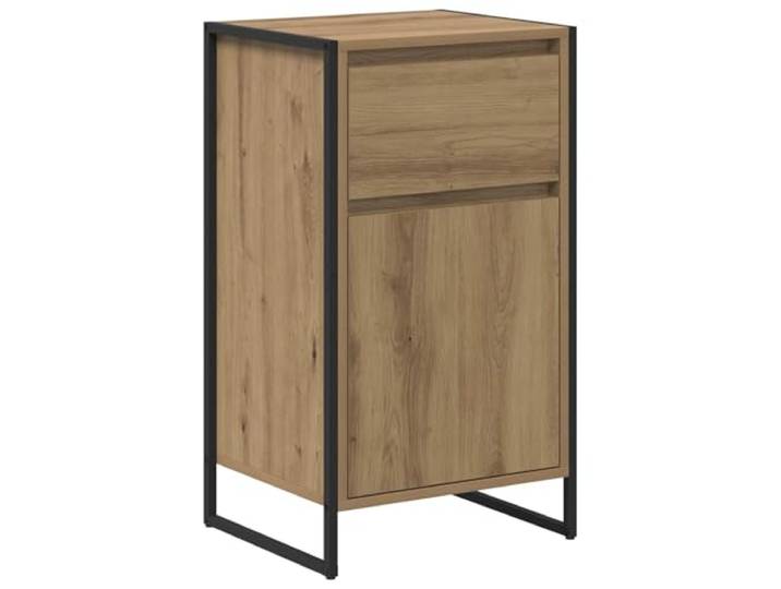 Sideboard Kunsthandwerk Eiche 43 x 36 x 75,5 cm Holzwerkstoff Stahlrahmen, verstellbare Regale, rechteckige Form, Innenbereich, Wohnzimmer, Montage erforderlich
