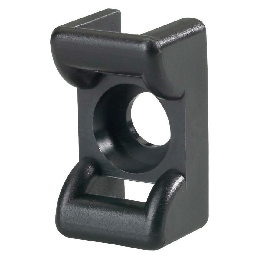 HellermannTyton Schraubbarer Befestigungssockel schwarz (Befestigungsschlaufen, 18 mm, 100 Stk.) (KR6G5 PA66 BK 100)