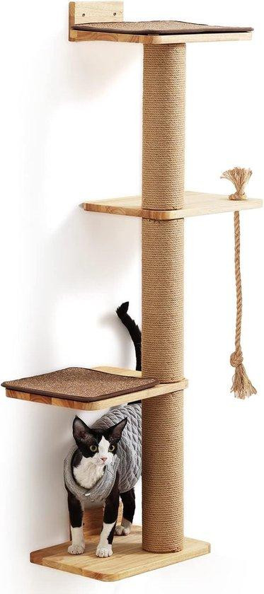 Famanu Krabpaal van hout en rubber voor kittens en volwassen katten