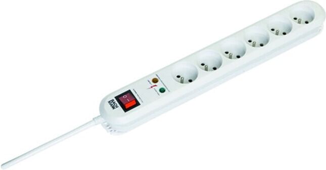 Bachmann Multiprise 6 prises blanche câble d'alimentation 3 m 381.2512K (381.2512K)