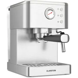 Klarstein SteelPresso  Siebträgermaschine | Kompakt | 20 bar | Steamer | Warmhalteplatte Edelstahl