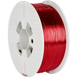 Verbatim Durchsichtig rot (PETG, 1.75 mm, 1000 g), 3D Filament, Rot