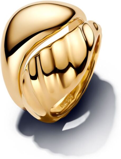 Pandora Essence Rippled Stacking sormus, setti, keltakullattu, 163832C00