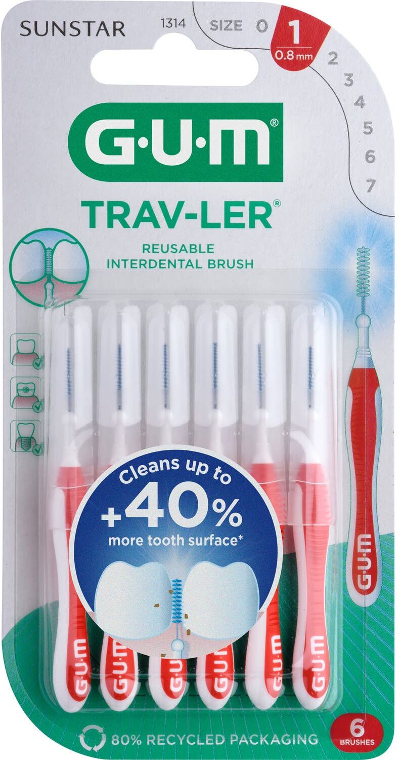 Gum Trav-Ler Cepillo Interdental 0.8mm 6uds