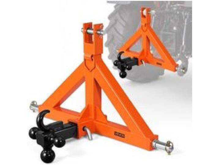 VEVOR 3-Punkt-Anhängerkupplung mit 2 Zoll Aufnahme, Dreipunkt-Schnellkupplung mit 3 Anhängerkugeln, Traktor-Zugstangenadapter für Kategorie 1, Passt auf Verschiedene Kompakttraktoren