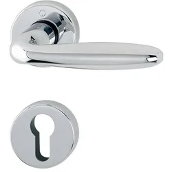 Hoppe, Türgriff + Türgarnitur, Rosettengarnitur Verona M151/42KV/42KVS quadratisch Abmessung 8mm PZ F49-R verchromt - Resista Door (Türgriff)