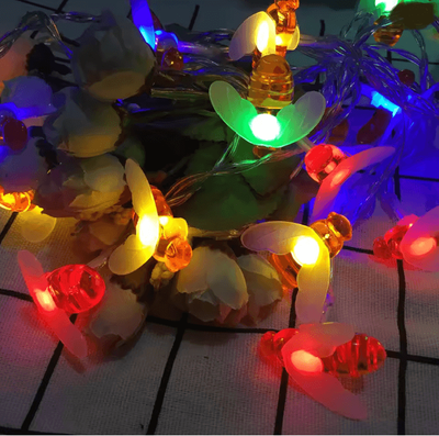 Inspire Essentials HoneyGlow Solar Bee String Lights Outdoor Garden Decor 20 LED multicolor 5m 20 Bees