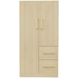 KLEIDERSCHRANK 70x135 cm in Natur Holz-Optik mit 2 Türen