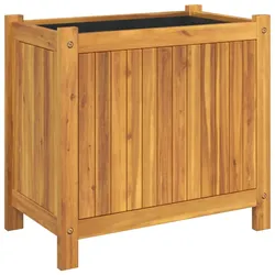 Helloshop26 - Hochbeet für Pflanzen Blumen und Terrasse mit Einlage 54 x 31 x 50 cm massives Akazienholz braun 02_0038139
