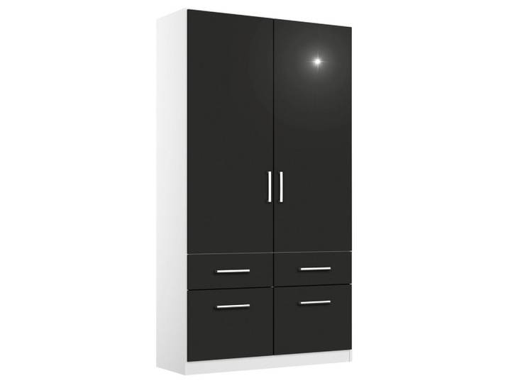 Rauch Möbel Drehtürenschrank, Grau, Weiß, 4 Schublade(n) Schubladen, 91x197x54 cm, Blauer Engel, Made in Germany, Schlafzimmer, Kleiderschränke, Drehtürenschränke