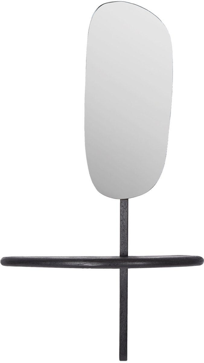 Mooss Wandspiegel Zwart Organisch Abstract Wandplank