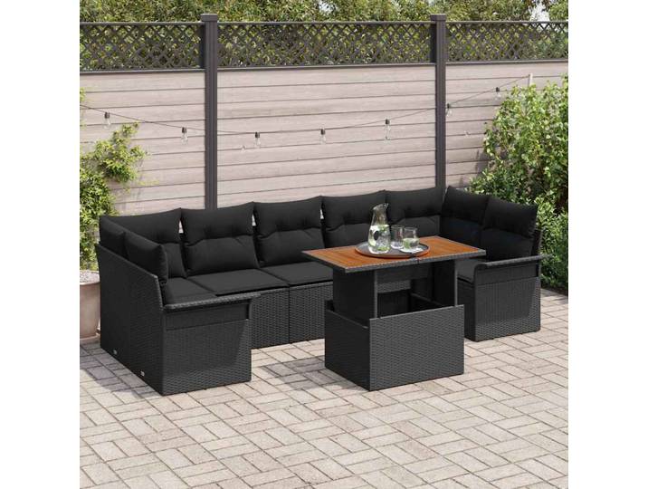 vidaXL Garten-Sofa-Set 8 stk. Schwarz