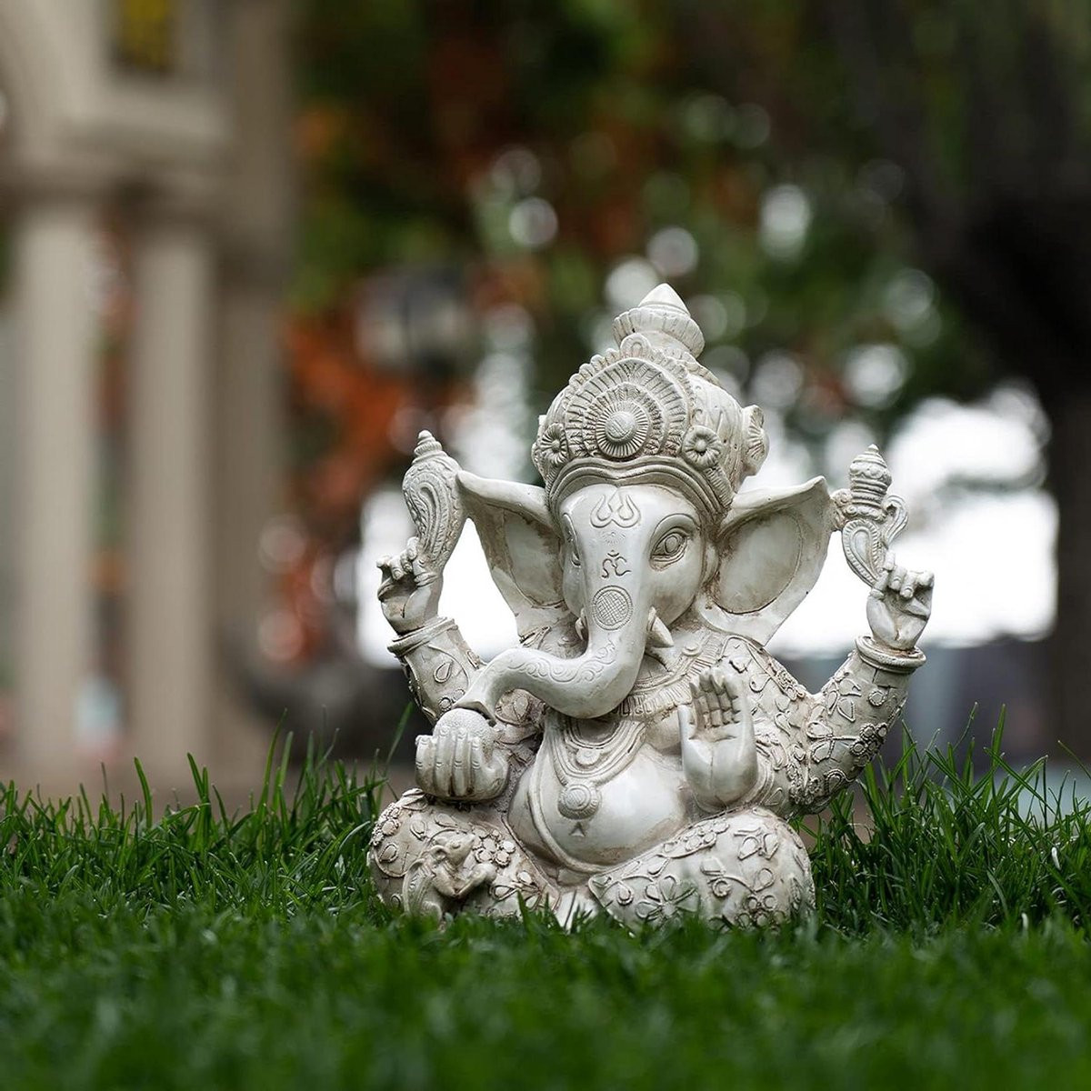 XL Handgemaakt Decoratief Standbeeld Olifant God in Multicolor