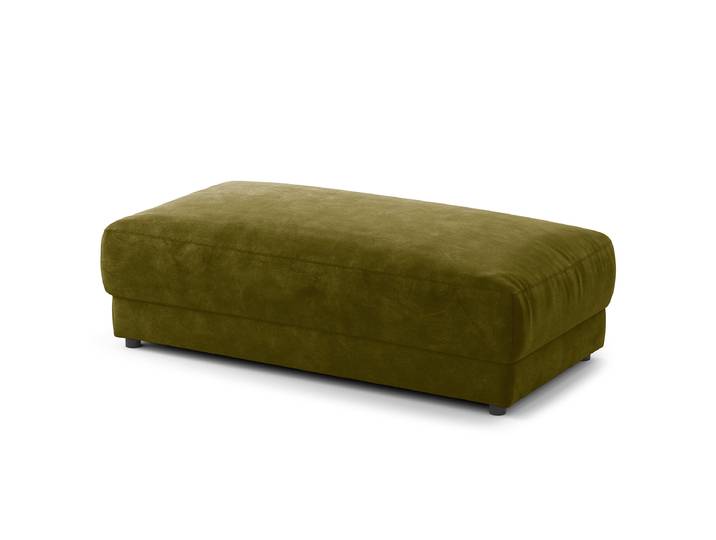 Polsterhocker rechteckig 134 x 45 x 65cm Grün/Moosgrün Samt Vina: Moosgrün