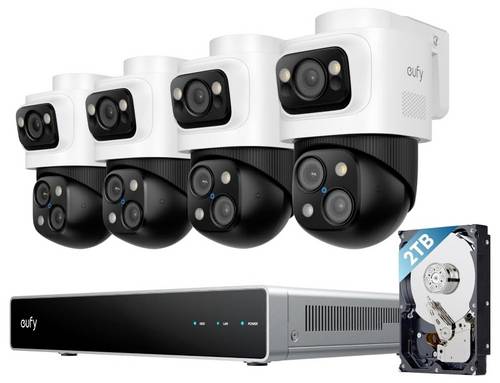 Eufy PoE NVR Security System S4 Max E8E00322 Kabelgebunden, LAN IP-Netzwerk-Videorecorder-Set 3840 x 2160 Pixel
