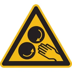 König Werbeanlagen Warnschild, Warnung vor laufenden Walzen - praxisbewährt - 100x0.45 mm Aluminium geprägt