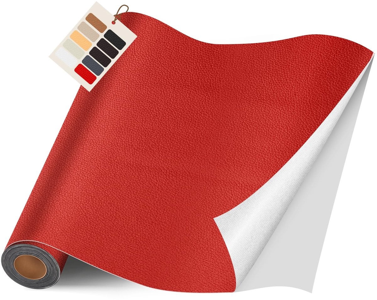 Omgoods Zelfklevende Faux Lederen Reparatieset - Rood - 40 x 400 cm