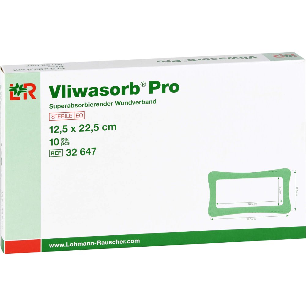 Lohmann & Rauscher GmbH & Co.KG Vliwasorb Pro suberabsorb.Komp.steril 12,5x22,5 cm 10792522