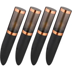 Wandleuchte Außenwandlampe Edelstahl Garten Kupfer rauch Wandlampe Fackel Aussen, schwarz rauch, 1x E27, BxH 7,6x41 cm, 4er Set