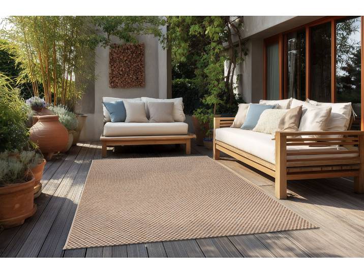 Kayoom Tribal 125 rechteckig 6 mm Höhe Kurzflor, In- und Outdoor geeignet